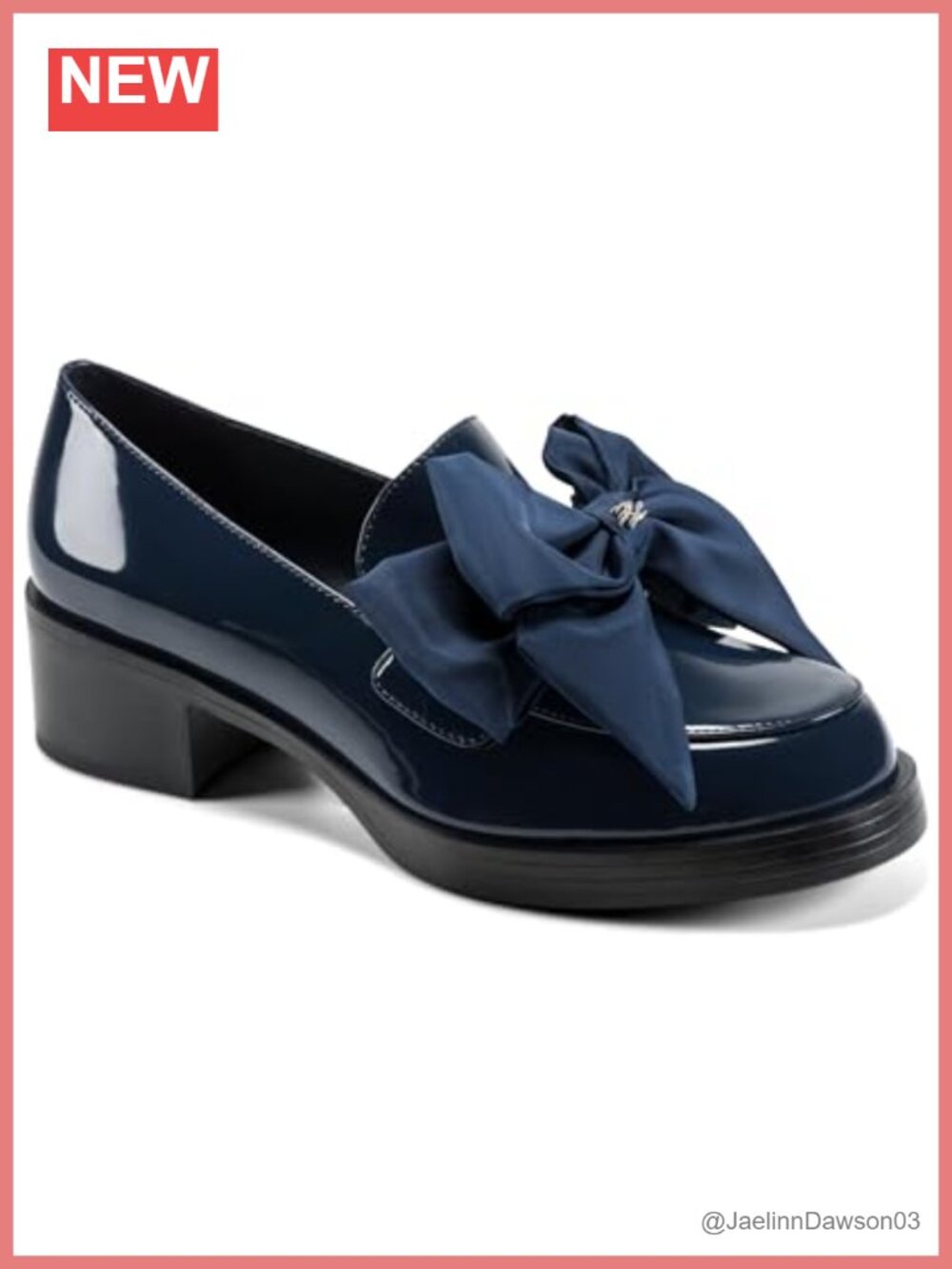 Karl Lagerfeld Camilla Loafer with Oversized Bow - Nylon Block Heel Slip-On